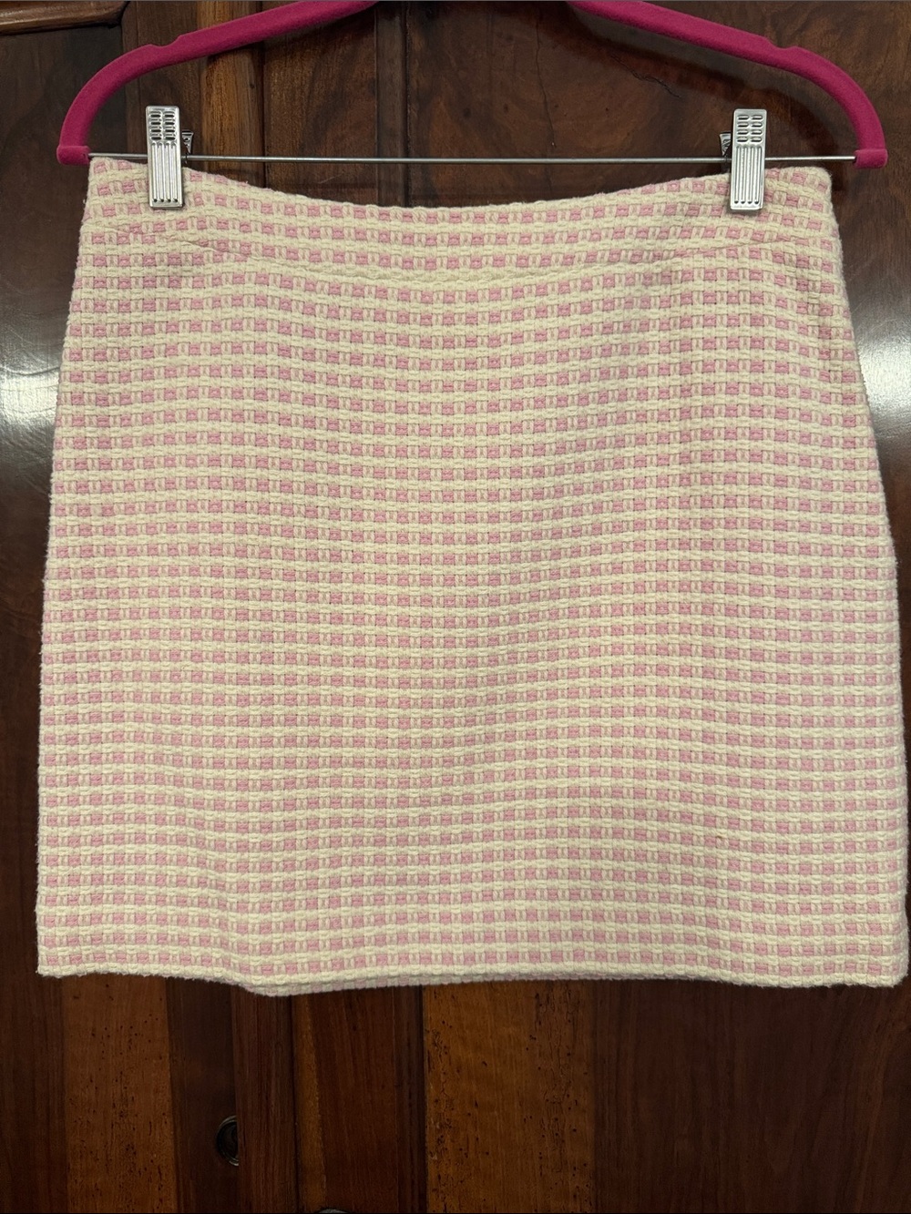 Banana Republic Pink and Cream Woven Mini Skirt